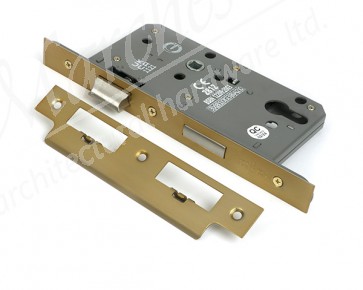 Euro Din Sash Lock - 60mm Backset/72mm Centre - Satin Brass