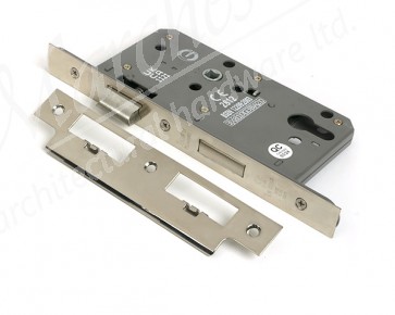 Euro Din Sash Lock - 60mm Backset/72mm Centre - Polished Nickel