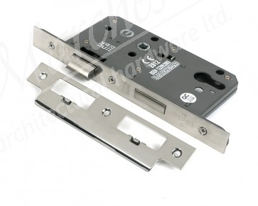 Euro Din Sash Lock - 60mm Backset/72mm Centre - Polished Chrome