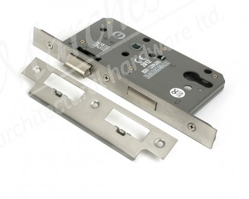 Euro Din Sash Lock - 60mm Backset/72mm Centre - Satin Chrome