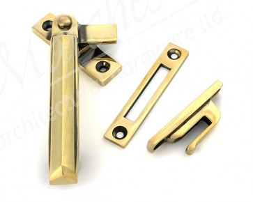 Locking Art Deco Fastener - LH - Aged Brass