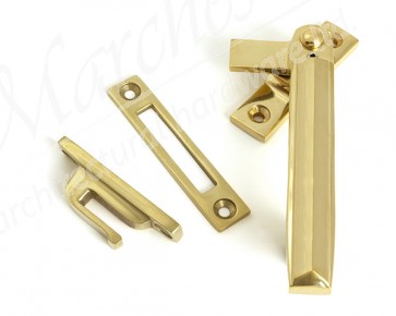 Locking Art Deco Fastener - RH - Polished Brass