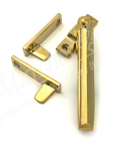 Night-Vent Locking Art Deco Fastener - Polished Brass