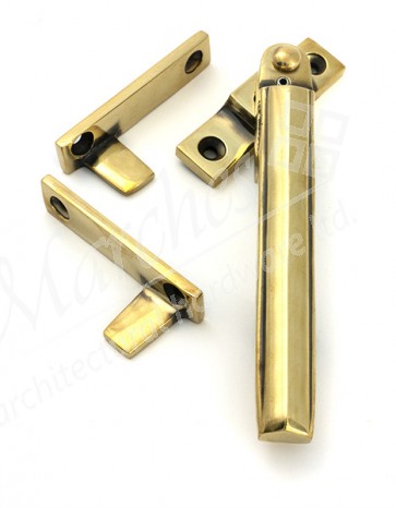 Night-Vent Locking Art Deco Fastener - Aged Brass
