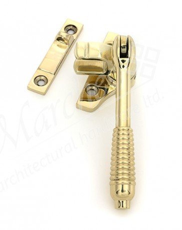 Night-Vent Locking Reeded Fastener (Steel Window) - Polished Brass