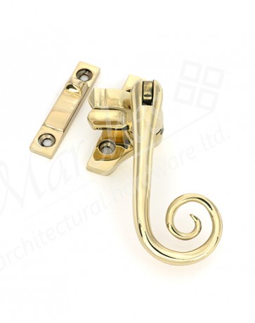 Night-Vent Locking Monkeytail Fastener (Steel Window) - Polished Brass