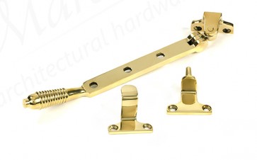 8" Reeded Stay (Steel Window) - Polished Brass