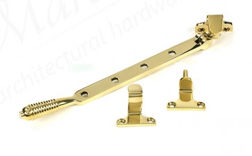 10" Reeded Stay (Steel Window) - Polished Brass