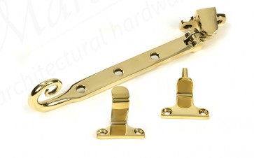 8" Monkeytail Stay (Steel Window) - Polished Brass