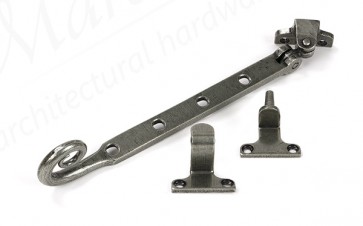 10" Monkeytail Stay (Steel Window) - Pewter Patina