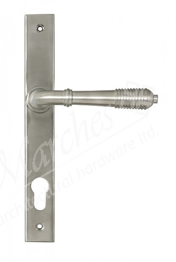 Reeded Slimline Lever Espag. Lock Set - Satin Marine SS (316)