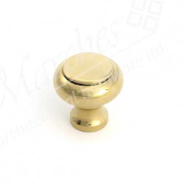 Regency Cabinet Knob - Small - Polished Brass