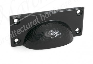 Hammered Art Deco Drawer Pull - Black