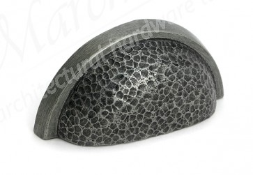 Hammered Regency Drawer Pull - Pewter Patina