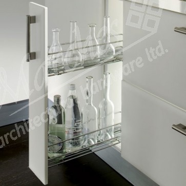 2 tier pull-out storage unit, side fixing only, for 150 mm cabinet width