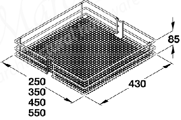 HSA Larder Mesh Basket (x1) 250mm Chr