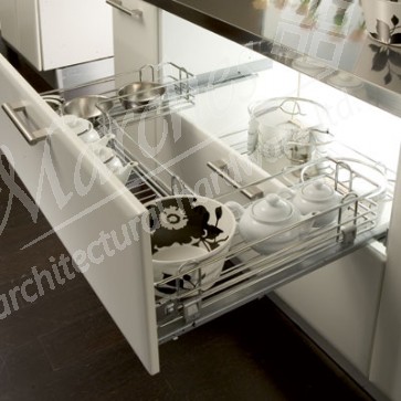 Undersink pull out wire basket set, for 800-1000 mm cabinet width