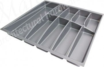 Cutlery insert, anthracite plastic, to suit Grass DWD drawer boxes, 423 mm depth