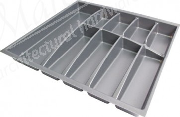 Cutlery insert, anthracite plastic, to suit Blum drawer boxes, 423 mm depth