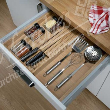 Expanding insert, for spice jars and knives, to suit 450 mm deep drawer