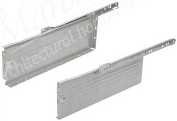 Essentials metal drawer sides, 118 mm high, white (RAL 9010) finish