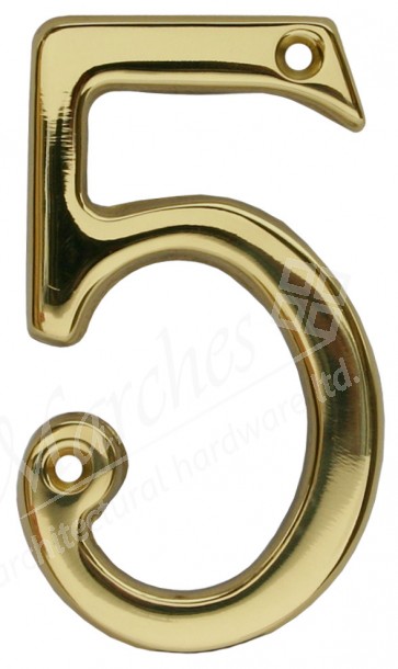 Carlisle Numeral 5 Polished Brass