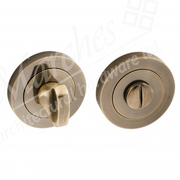 Insignia Bathroom Thumbturn & Release Set - Antique Bronze (Alum)
