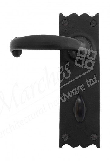 Cottage Bathroom Lever Lock Set - Black 