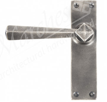 Straight Lever Latch Set - Antique Pewter 