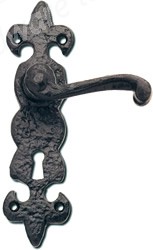 Fleur De Lys Lever Lock - Black Antique