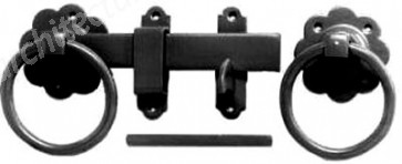 6" Black Plain Ring Gate Latch