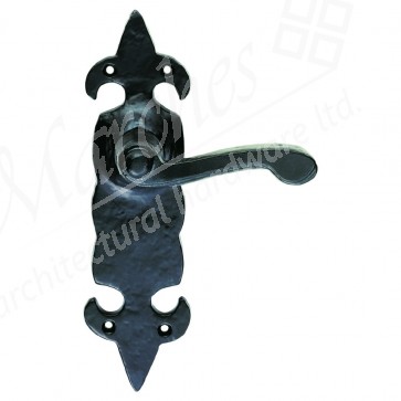 Fleur De Lys Latch Handle Set - Black