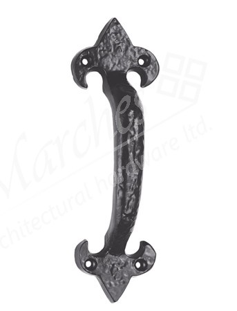 Fleur De Lys Pull Handle (135mm) - Black Antique