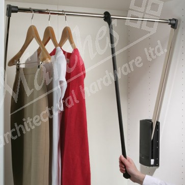 Pull down wardrobe rail