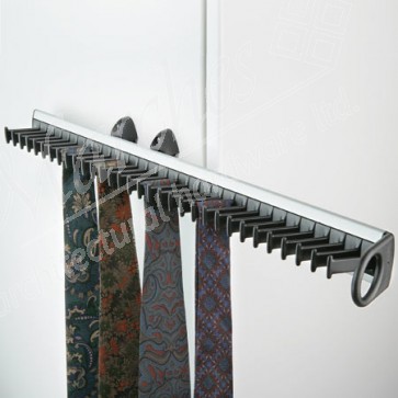 W/Robe pull-out tie rack 505mm Silv/Blk