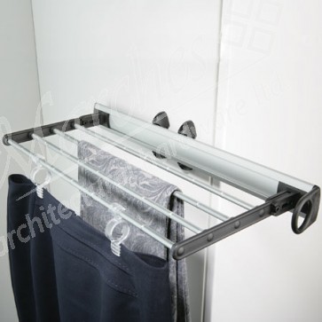 Pull-out rails for ties, trousers and skirts