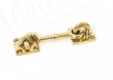 Cabin Hook with Square Plates - Polished Brass - Various Sizes