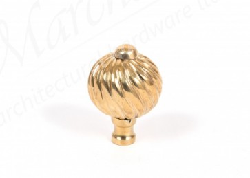 Small Spiral Cabinet Knob - Polished Brass 