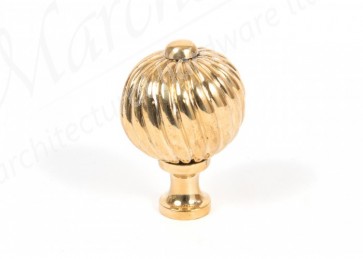 Medium  Spiral Cabinet Knob - Polished Brass 