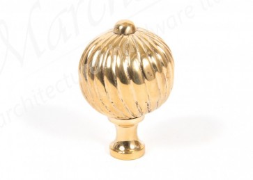 Large Spiral Cabinet Knob - Polished Brass 