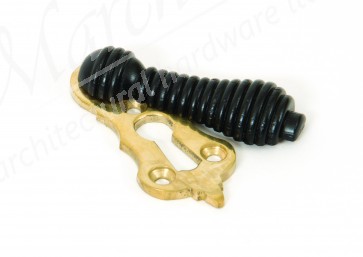 Ebony Beehive Escutcheon - Polished Brass