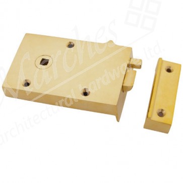 Left Hand Bathroom Latch - Polished Brass