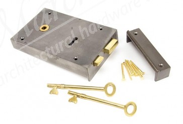 Large Left Hand Rim Lock - Iron