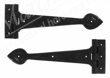 Antique Cast T Hinge 12" (pair) - Black