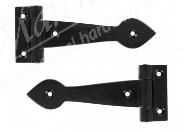 Smooth Cast T Hinge 6" (pair) - Black