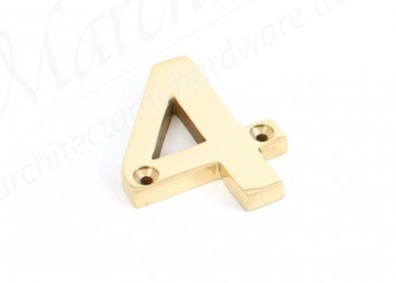 Polished Brass Numeral 4