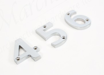 Numerals 0 To 9 - Polished Chrome