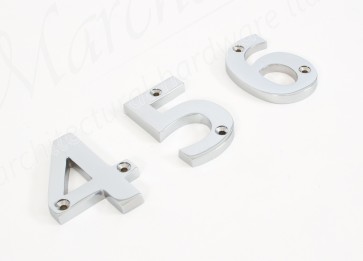 Numerals 0 to 9 - Satin Chrome