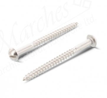 A2 SSS 5.0 x 35mm Slotted Round Head Wood Screws (Box 150)