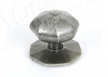 Octagonal Centre Door Knob - Pewter